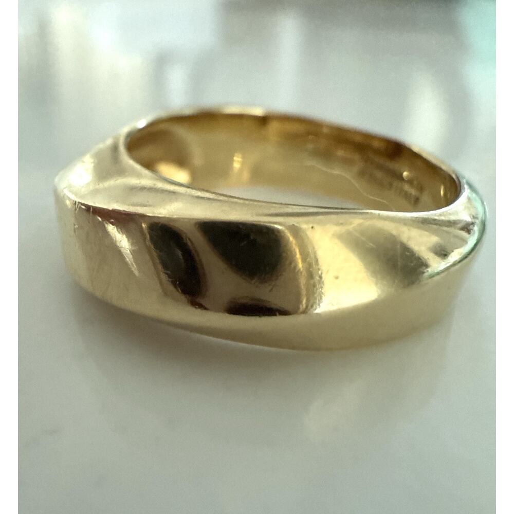 Tiffany & Co. 18K Yellow Gold 750 Wedding Band Ring Size 5 6mm Wide 6.38g Unisex
